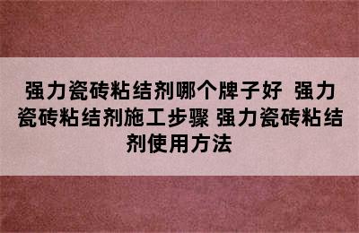 强力瓷砖粘结剂哪个牌子好  强力瓷砖粘结剂施工步骤 强力瓷砖粘结剂使用方法